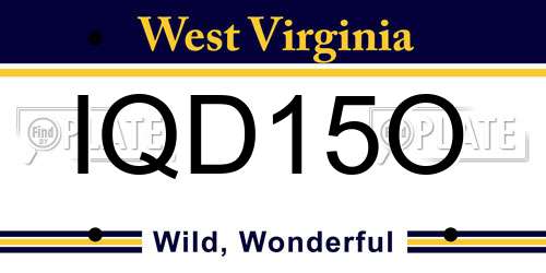 IQD15O West Virginia License Plate