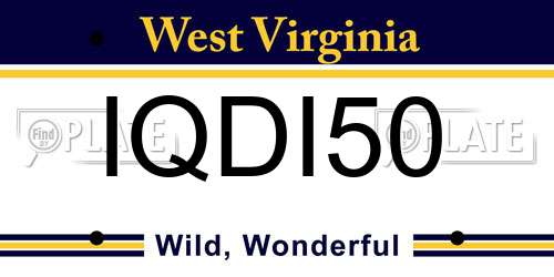 IQDI50 West Virginia License Plate