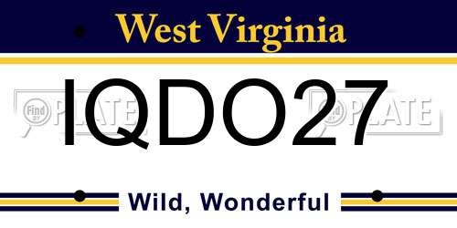 IQDO27 West Virginia License Plate