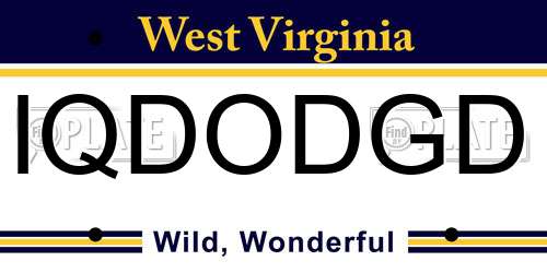 IQDODGD West Virginia License Plate