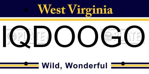 IQDOOGO West Virginia License Plate