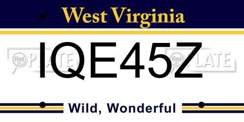 IQE45Z West Virginia License Plate