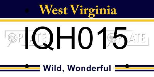 IQH015 West Virginia License Plate