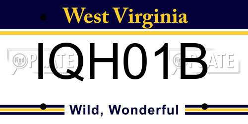 IQH01B West Virginia License Plate