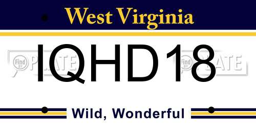 IQHD18 West Virginia License Plate
