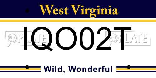 IQO02T West Virginia License Plate