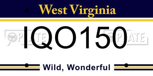 IQO150 West Virginia License Plate