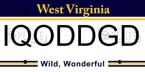 IQODDGD West Virginia License Plate