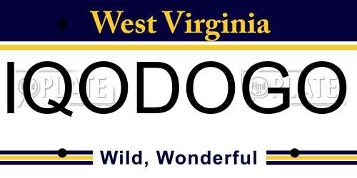 IQODOGO West Virginia License Plate