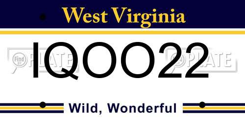 IQOO22 West Virginia License Plate