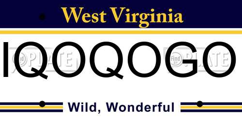IQOQOGO West Virginia License Plate