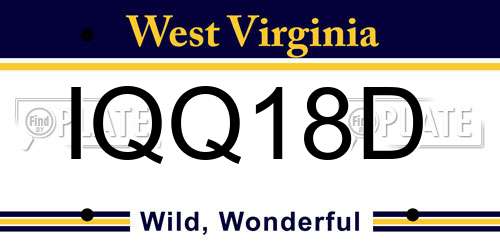 IQQ18D West Virginia License Plate