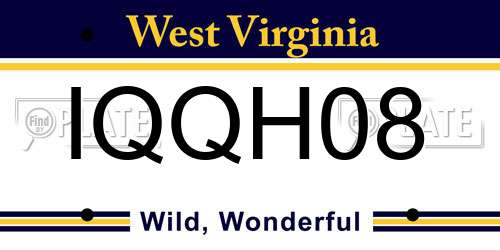 IQQH08 West Virginia License Plate