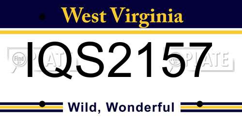 IQS2157 West Virginia License Plate