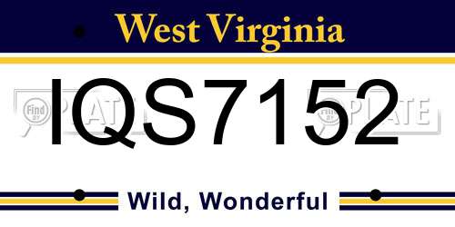 IQS7152 West Virginia License Plate