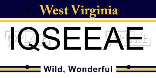 IQSEEAE West Virginia License Plate