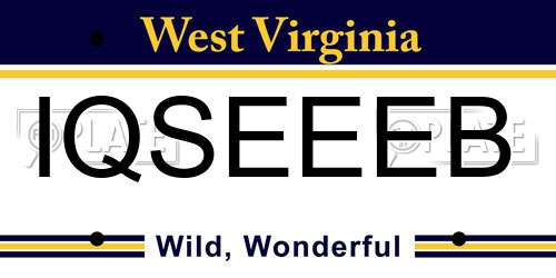 IQSEEEB West Virginia License Plate