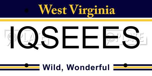 IQSEEES West Virginia License Plate