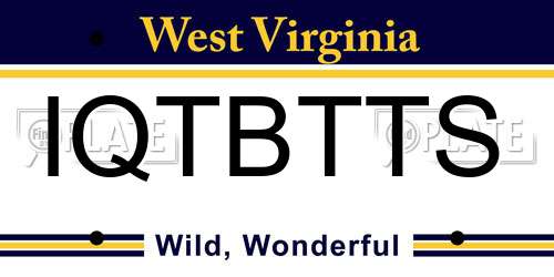 IQTBTTS West Virginia License Plate