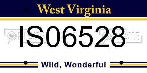 IS06528 West Virginia License Plate
