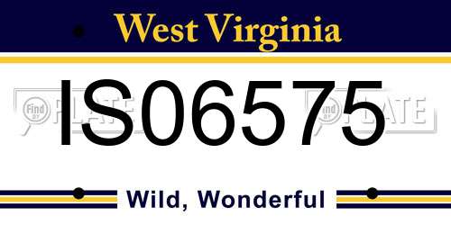 IS06575 West Virginia License Plate