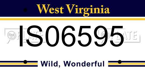 IS06595 West Virginia License Plate