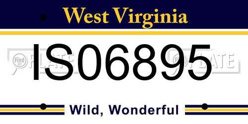 IS06895 West Virginia License Plate