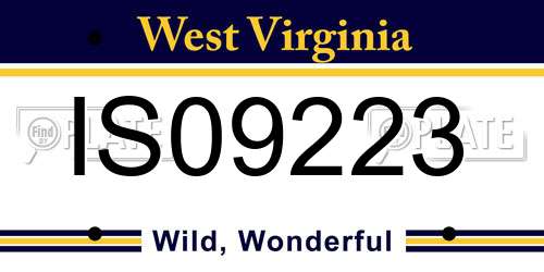 IS09223 West Virginia License Plate