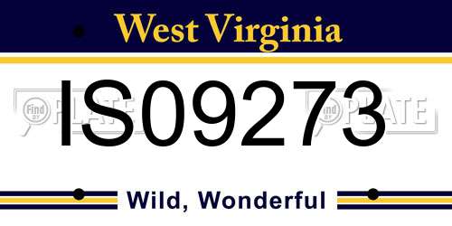 IS09273 West Virginia License Plate