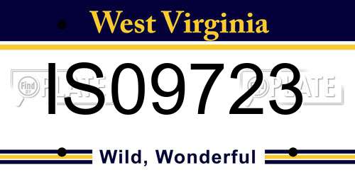 IS09723 West Virginia License Plate