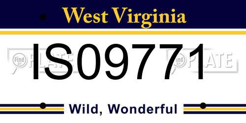 IS09771 West Virginia License Plate