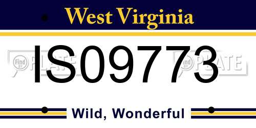 IS09773 West Virginia License Plate