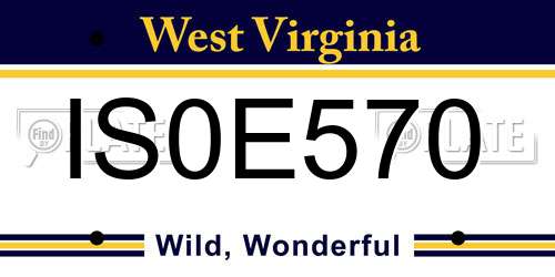 IS0E570 West Virginia License Plate