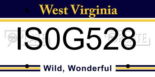 IS0G528 West Virginia License Plate
