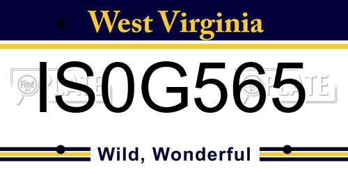 IS0G565 West Virginia License Plate