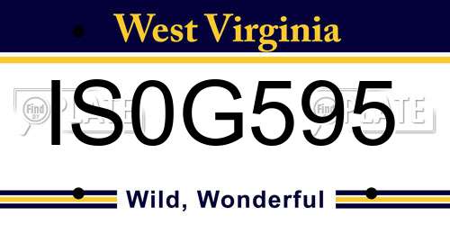 IS0G595 West Virginia License Plate
