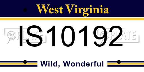 IS10192 West Virginia License Plate