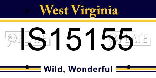 IS15155 West Virginia License Plate