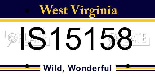 IS15158 West Virginia License Plate