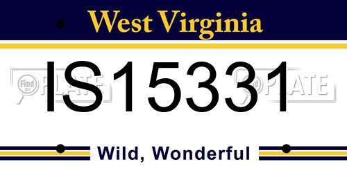 IS15331 West Virginia License Plate