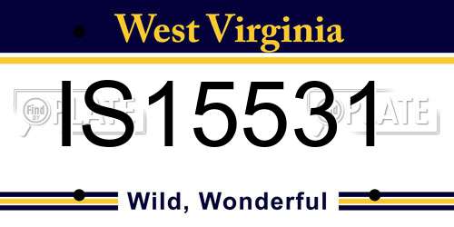 IS15531 West Virginia License Plate