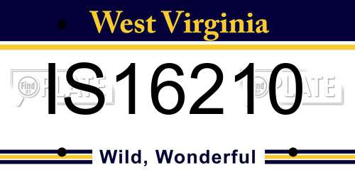 IS16210 West Virginia License Plate