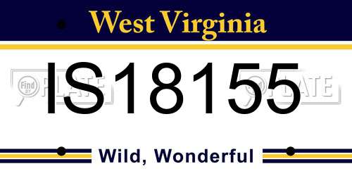 IS18155 West Virginia License Plate