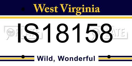 IS18158 West Virginia License Plate