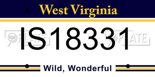 IS18331 West Virginia License Plate