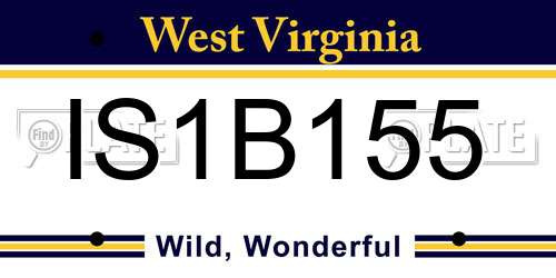IS1B155 West Virginia License Plate