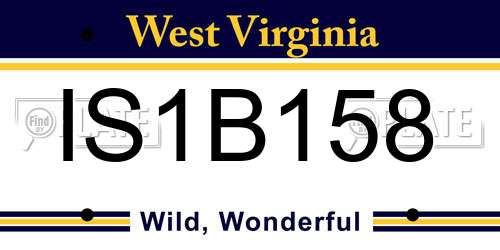 IS1B158 West Virginia License Plate