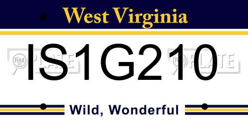 IS1G210 West Virginia License Plate