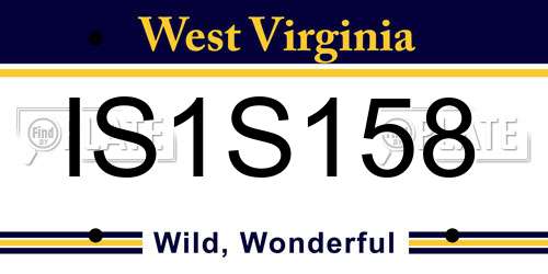 IS1S158 West Virginia License Plate