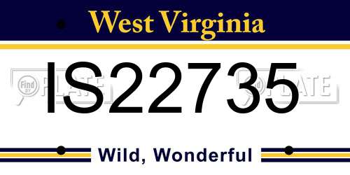 IS22735 West Virginia License Plate